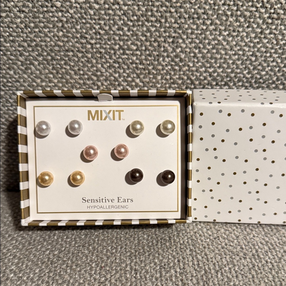 Mixit Hypoallergenic Stud Earring Set in Box